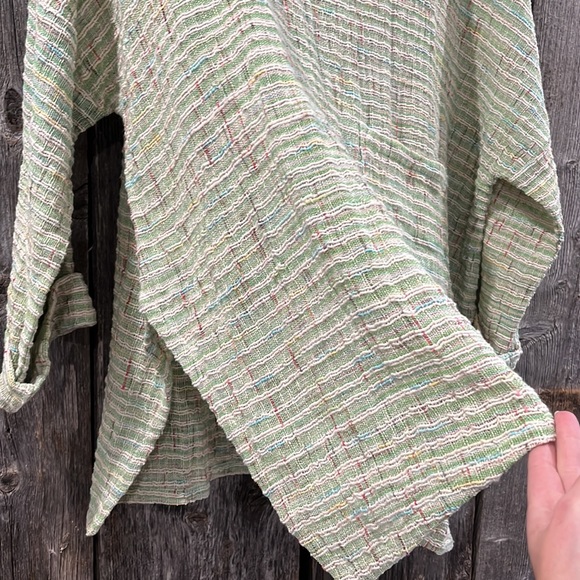 Yasuko Kurisaka Amy Cotton Woven Artisan Knit Pullover Asymmetric Tunic Top - Picture 4 of 8